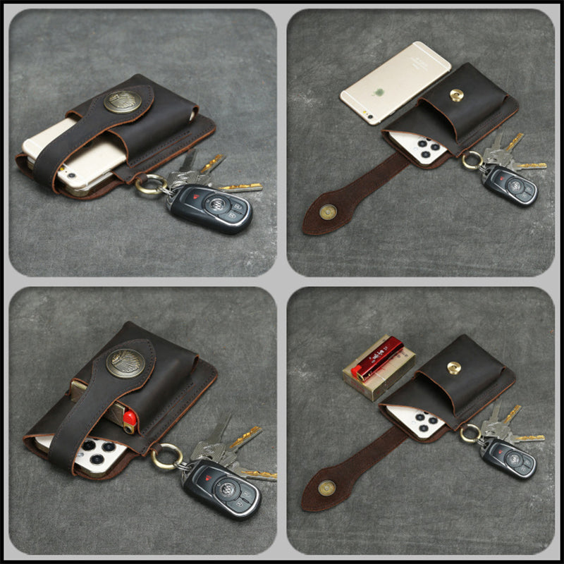 Icone™ BeltPouch: Monikäyttöinen Nahkainen Vintage Tyylinen Vyö Pussi