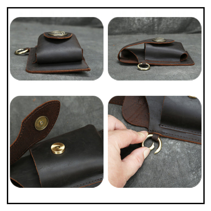 Icone™ BeltPouch: Monikäyttöinen Nahkainen Vintage Tyylinen Vyö Pussi