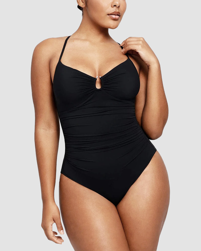 Icone™ ShapingSwimsuit: Elegantti Ristikkäiset Olkaimet Vartalon Muotoileva Uimapuku