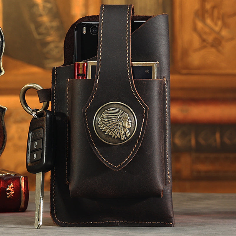 Icone™ BeltPouch: Monikäyttöinen Nahkainen Vintage Tyylinen Vyö Pussi