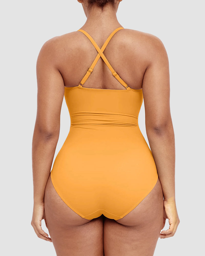 Icone™ ShapingSwimsuit: Elegantti Ristikkäiset Olkaimet Vartalon Muotoileva Uimapuku