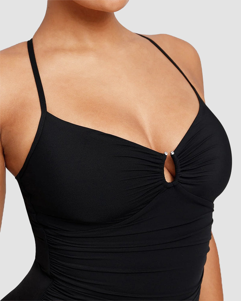 Icone™ ShapingSwimsuit: Elegantti Ristikkäiset Olkaimet Vartalon Muotoileva Uimapuku