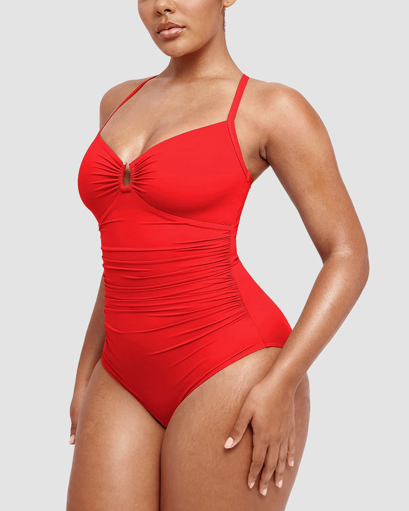 Icone™ ShapingSwimsuit: Elegantti Ristikkäiset Olkaimet Vartalon Muotoileva Uimapuku