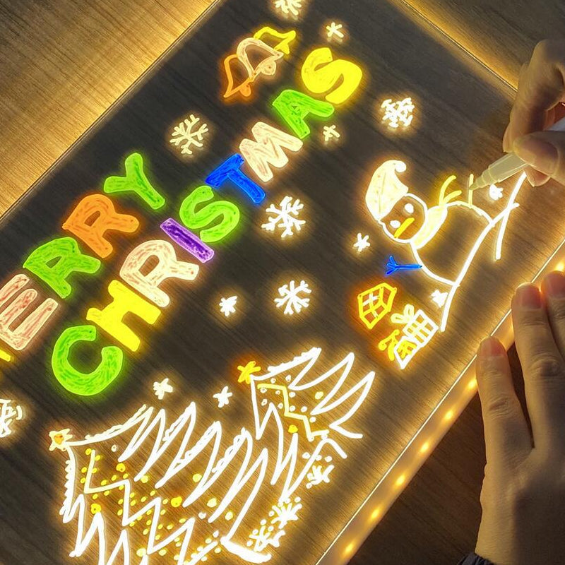 Kletshuts™ NoteBoard: LED-Lamppu Akryylinen Muistilappu Ja Piirustuslauta