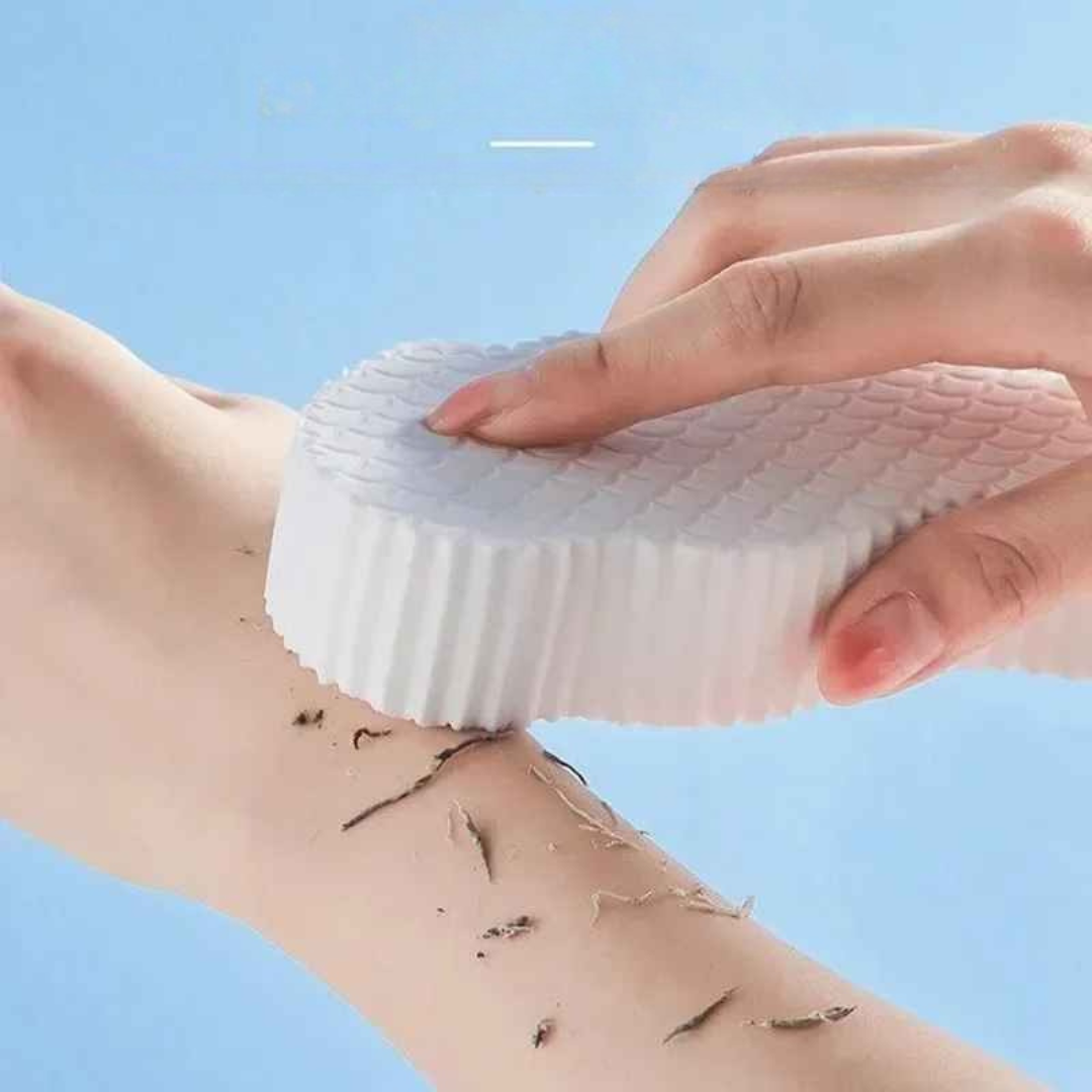 ExfoliatingSponge 1+1 ILMAINEN - Pehmeä Vartalon Kuoriva Sieni Suihku Pesuri