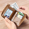 Icone™ ZippyWallet: Miesten Vetoketju Nahka Lompakko Jossa RFID Suojaus