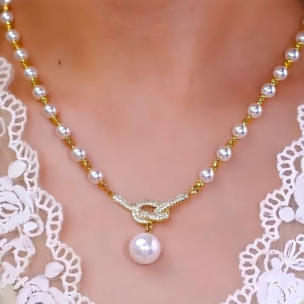 Jewelance™ PearlNecklace 1+1 ILMAINEN: Naisten Elegantti Pearl Helmi Helmet Kaulakoru