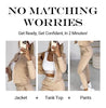 Icone™ OutfitSet: Naisten Takki, Tankkitoppi Ja Housut, Rento Asukokonaisuus