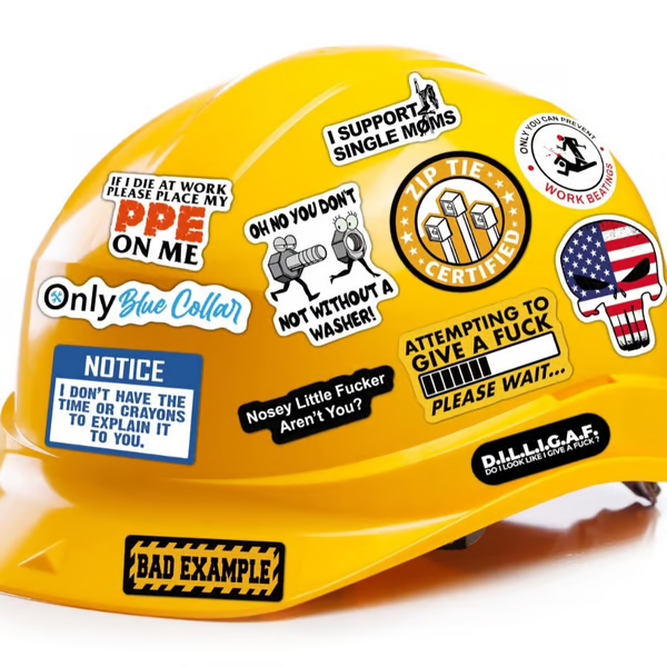 FunnyStickers: Hauskat Sinikauluksiset Vedenkestävät Tarrat Pakata