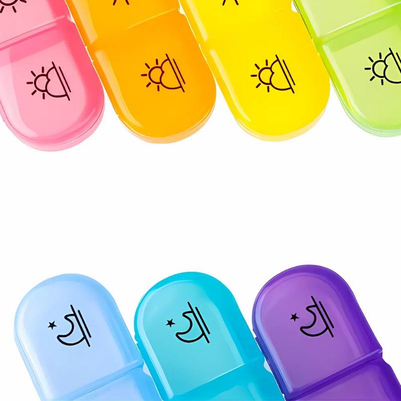 PillOrganizer 1+1 ILMAINEN: Kannettava Pillereiden Järjestäjä Päivittäinen Ja Viikoittainen Lääkkeiden Säilytys