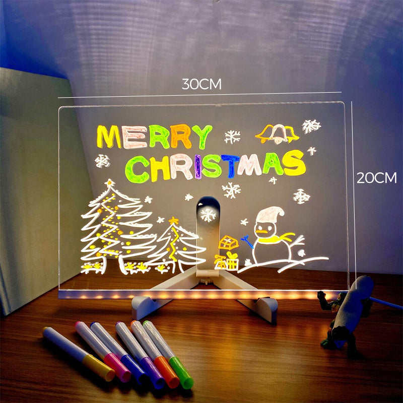Kletshuts™ NoteBoard: LED-Lamppu Akryylinen Muistilappu Ja Piirustuslauta