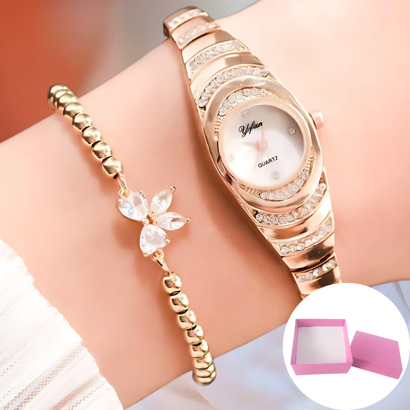 Jewelance™ ElegantWatch: Elegantti Moderni Naisten Kello Lahjarasian Kanssa