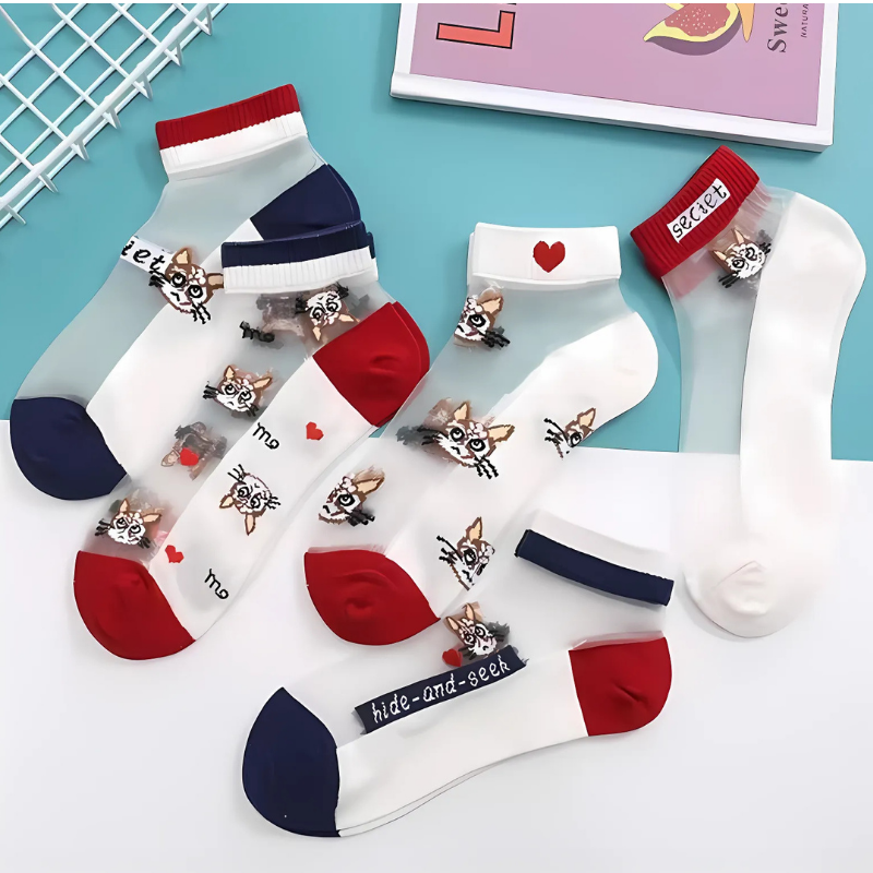 Happy™ MeshSocks: Hengittävä Mukava Hauska Suunnittelu Verkkonilkkasukat