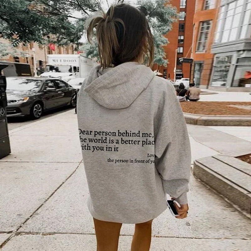 Icone™ DearHoodie: Huppari Kanssa Edessä Ja Takana Viesti Painatus