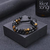 Jewelance™ ProtectionBracelet 1+1 ILMAINEN: Kaksinkertainen Kerros Tigerin Silmä Suojaus Rannerengas