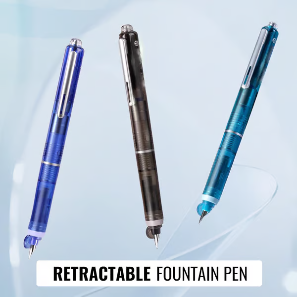 FountainPen - Sisäänvedettävä Ja Täytettävä Mustekynä Mustekaseteilla