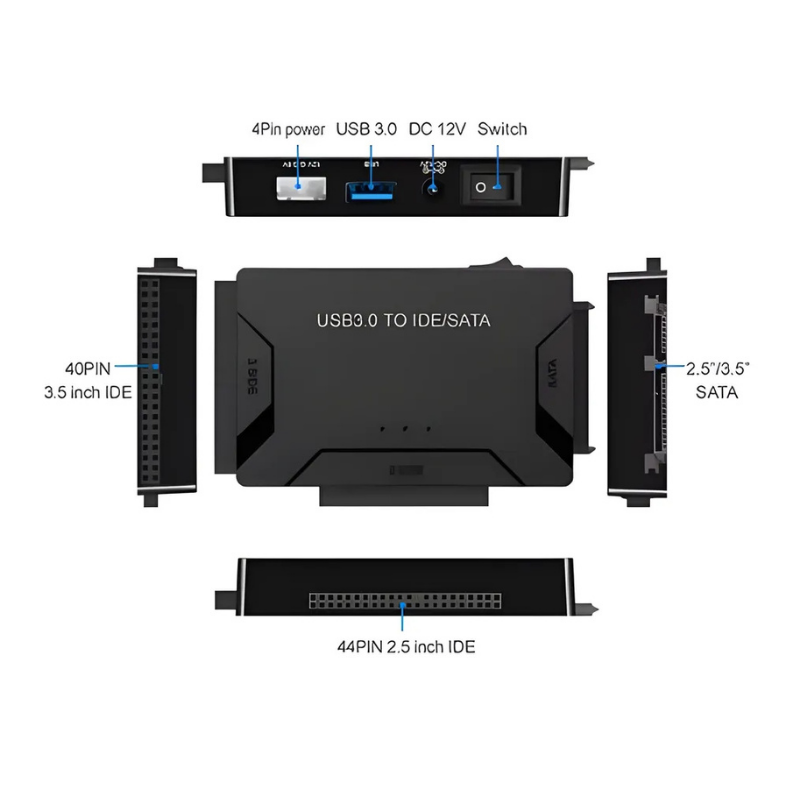RecoveryConverter - USB 3.0 To IDE/SATA Tiedonsiirto Ja Palautusmuunnin
