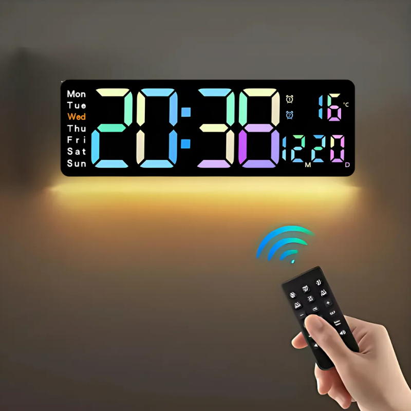 Globetrek° DigitalClock: Suuri LED-Ruutu Näyttö Digitaalinen Kello