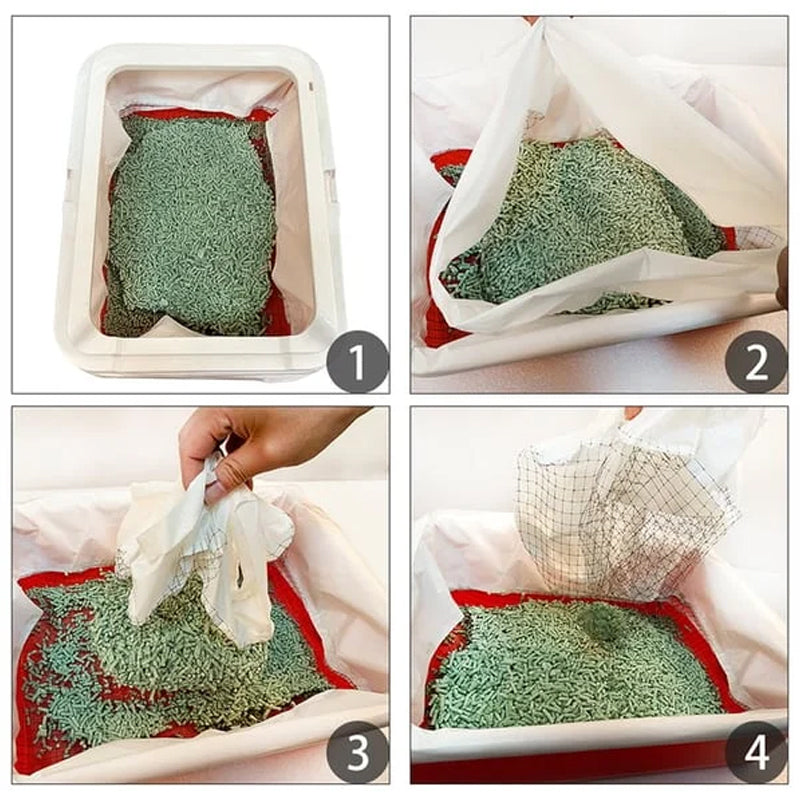 Catfri® WasteFilter 1+1 ILMAINEN: Uudelleenkäytettävät Kissan Hiekkalaatikon Vuoraukset Jätteiden Poistoon
