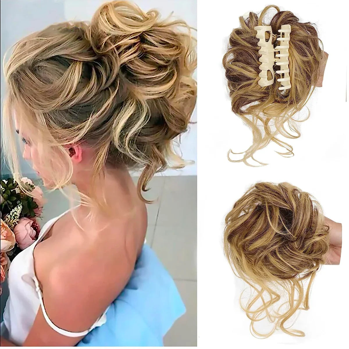 Rose® CurlyBun: Instant Kihara Bun Hiukset Clamp