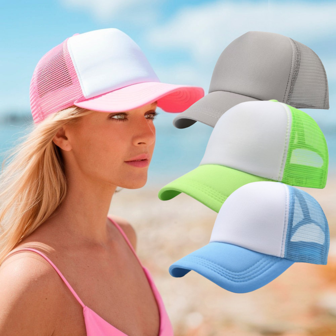 Icone™ SportyCap 1+1 ILMAINEN: Unisex-Säädettävä Kevyt Urheilullinen Verkkokangas Lippalakki