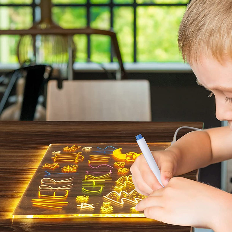 Kletshuts™ NoteBoard: LED-Lamppu Akryylinen Muistilappu Ja Piirustuslauta