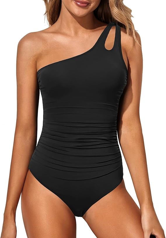 Icone™ StylishSwimsuit: Sivu Hihma Yksi Olkapää Tyyli Kaarre Istuvuus Uimapuku