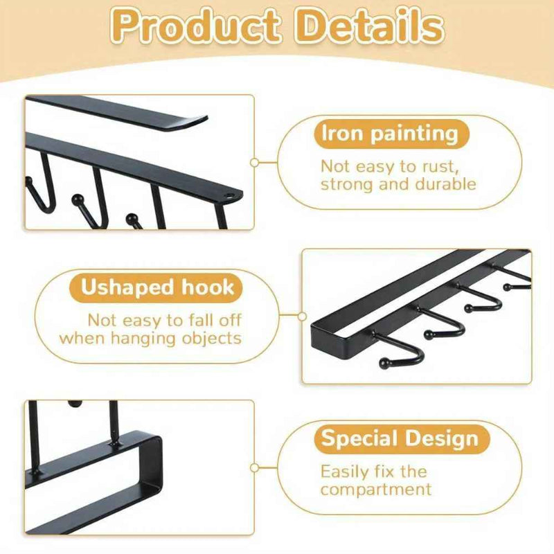 GlideHold® ShelfHooks 1+1 ILMAISEKSI: Hylly Ripustettavat Telinekoukut Keittiöön Ja Vaatekaappiin