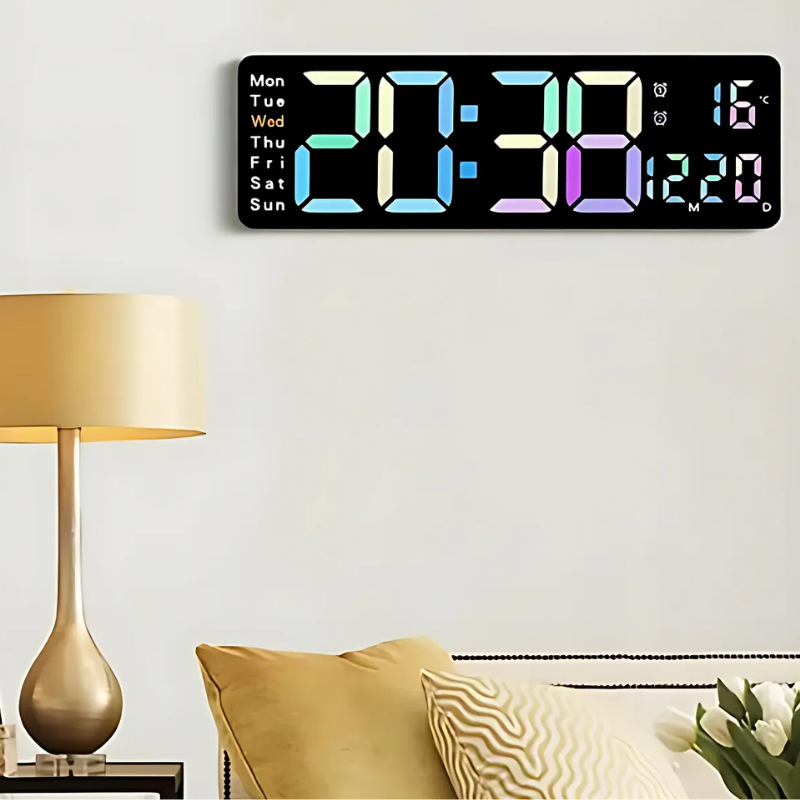 Globetrek° DigitalClock: Suuri LED-Ruutu Näyttö Digitaalinen Kello