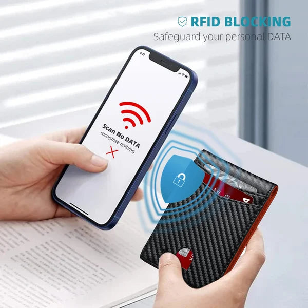 Icone™ SlimWallet - Erittäin Ohut Ja Turvallinen RFID-Nahkainen Lompakko Miehille