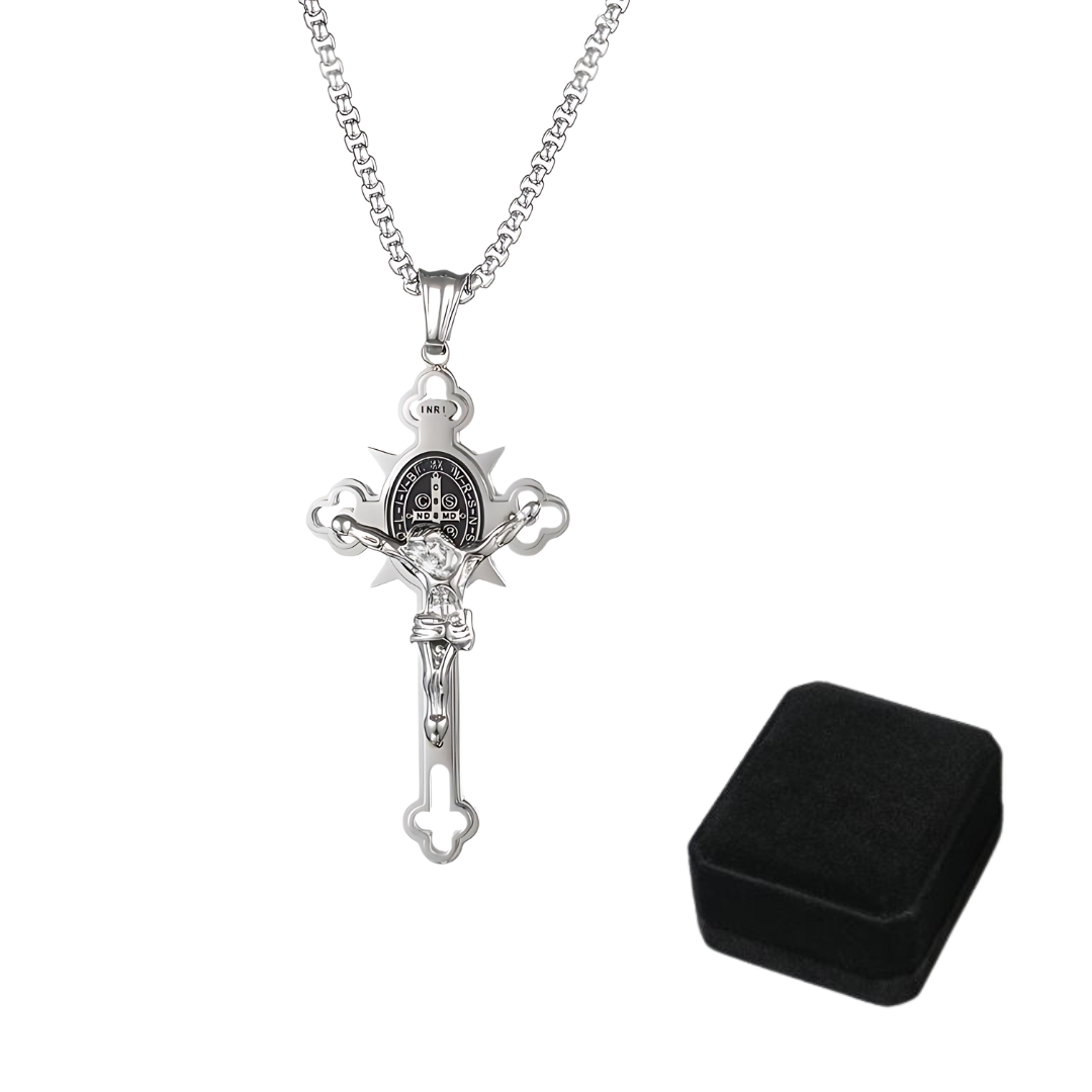 Jewelance™ CrossProtection 1+1 ILMAINEN: Hengellinen Suojaus Ristiriipus Kaulakoru Lahjapakkauksessa