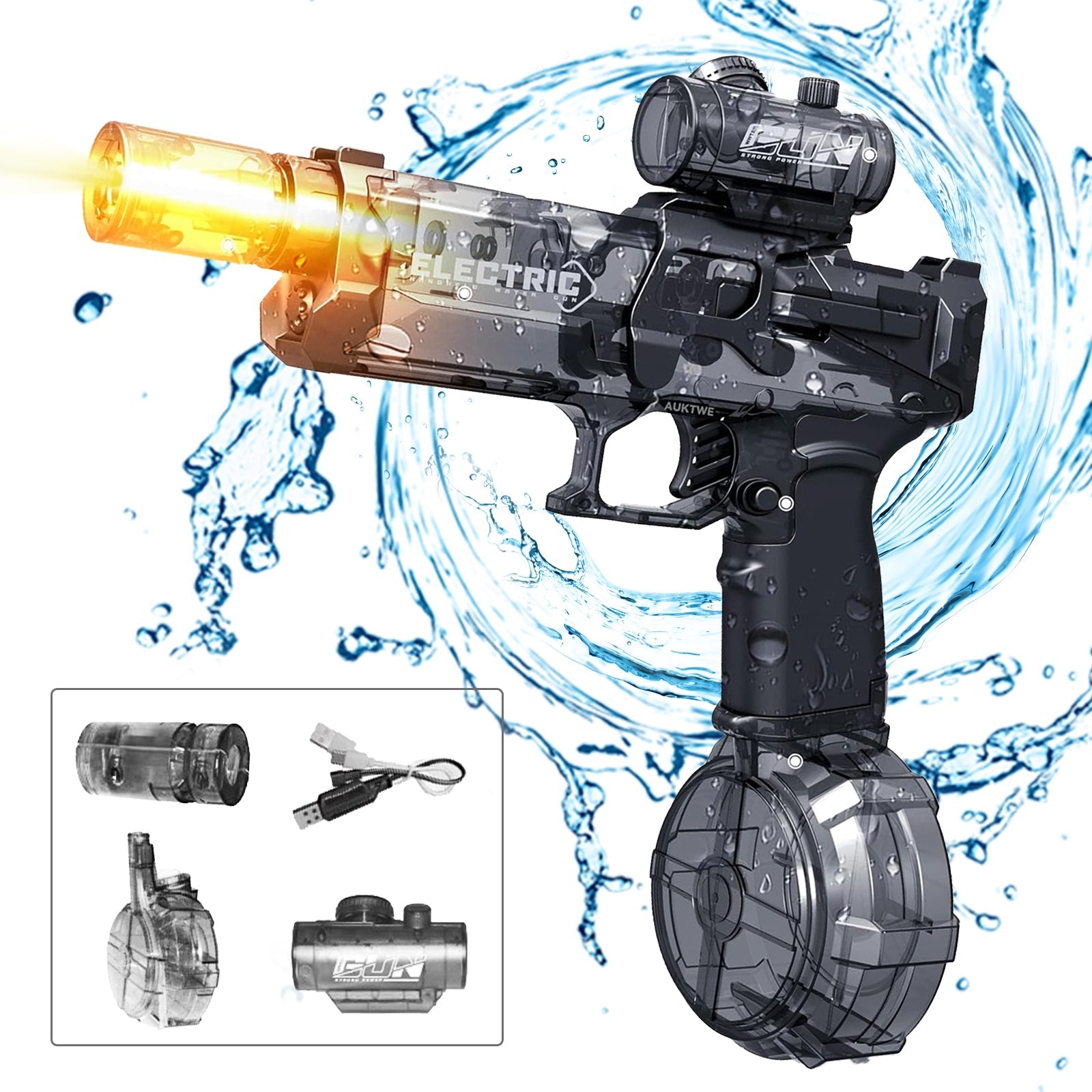 Kletshuts™ WaterGun: Pitkän Kantaman Ampuma Sähköinen Vesipyssy