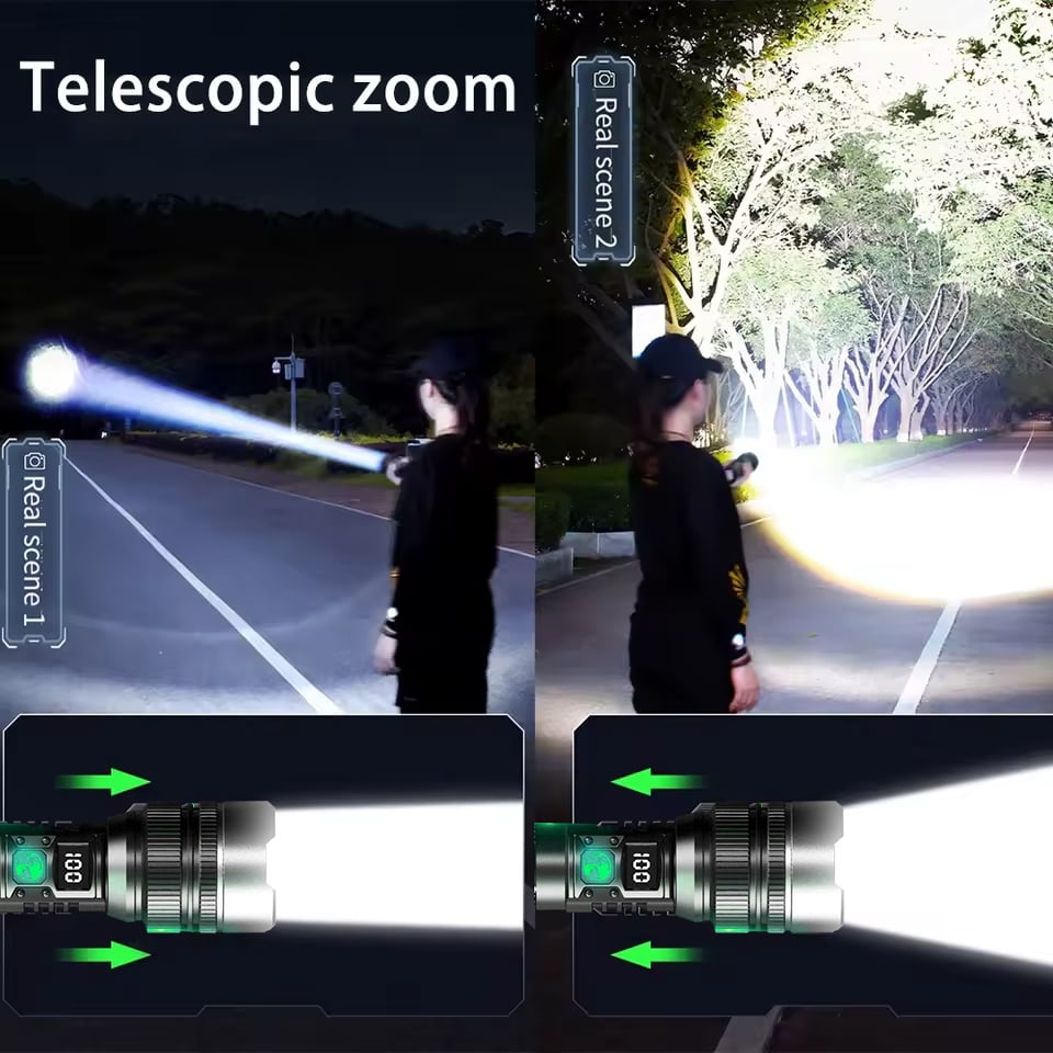 Ledsen™ AdjustableFlashlight: Ultrakirkas Ladattava Taskulamppu Säädettävällä Säteellä