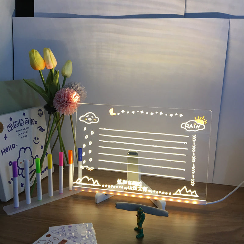 Kletshuts™ NoteBoard: LED-Lamppu Akryylinen Muistilappu Ja Piirustuslauta