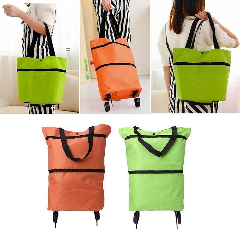 Icone™ GroceryBag 1+1 ILMAINEN: Suuri Kapasiteetti Ostoskassi Taitettavilla Pyörillä