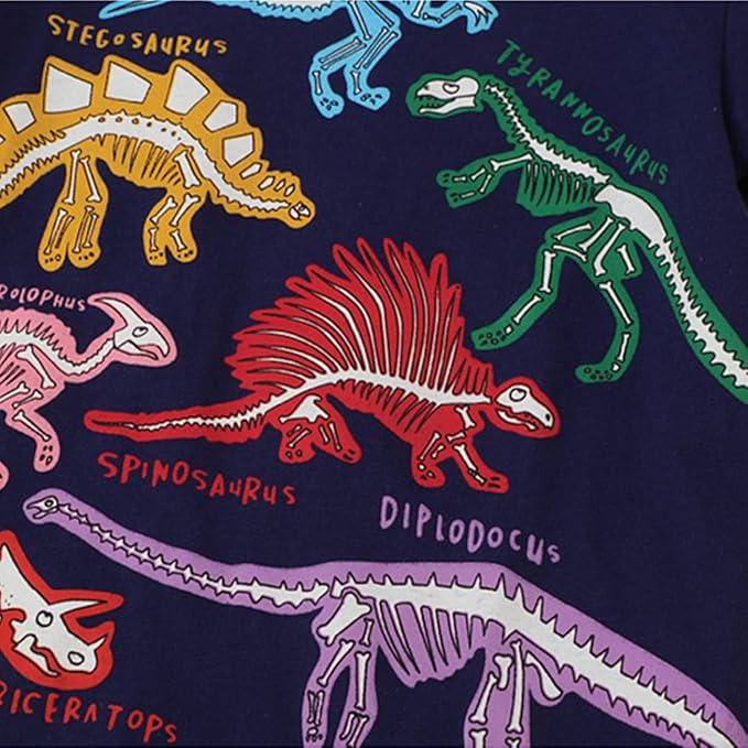 Icone™ DinoShirt: Lasten Pimeässä Hohtava Dinosaurus T-paita