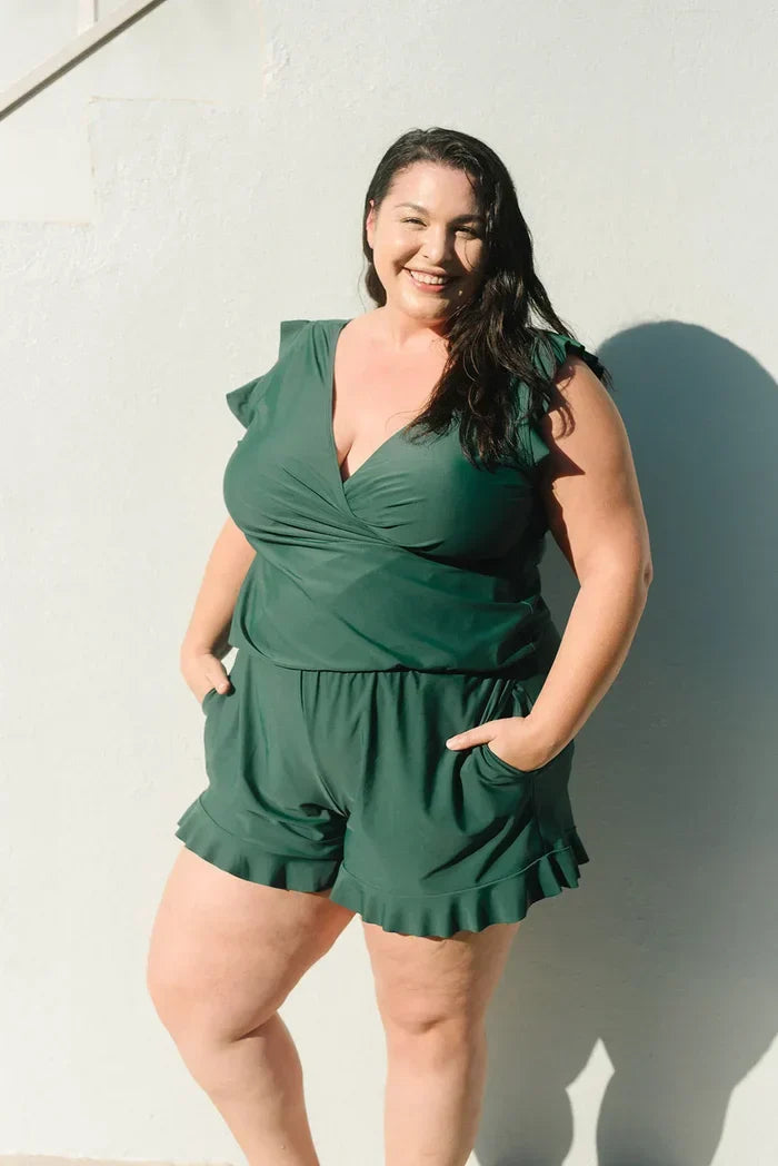 Icone™ SwimRomper: Uida Romper Kanssa Sisäänrakennettu Rintaliivit