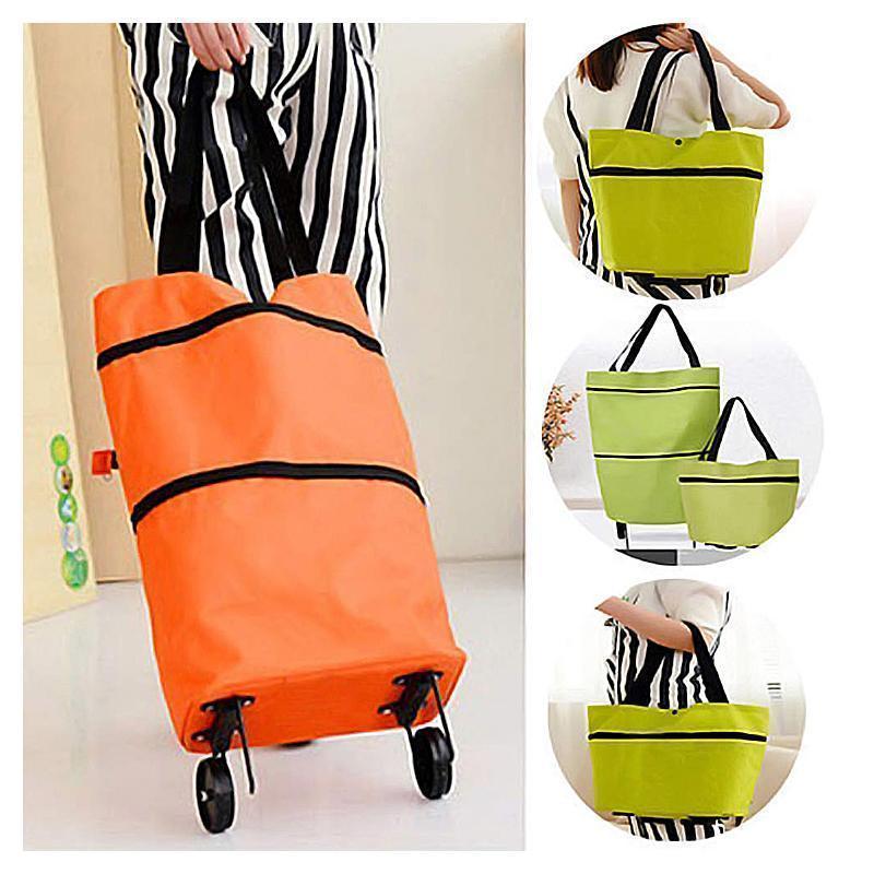 Icone™ GroceryBag 1+1 ILMAINEN: Suuri Kapasiteetti Ostoskassi Taitettavilla Pyörillä