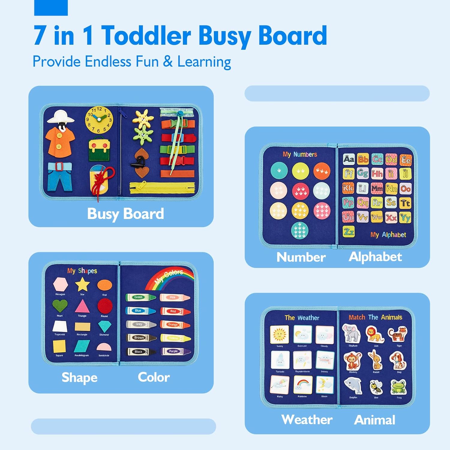 Kletshuts™ BusyBoard: Aistillinen Pienmotoriset Taidot Montessori Koulutuksellinen Toimintataulu