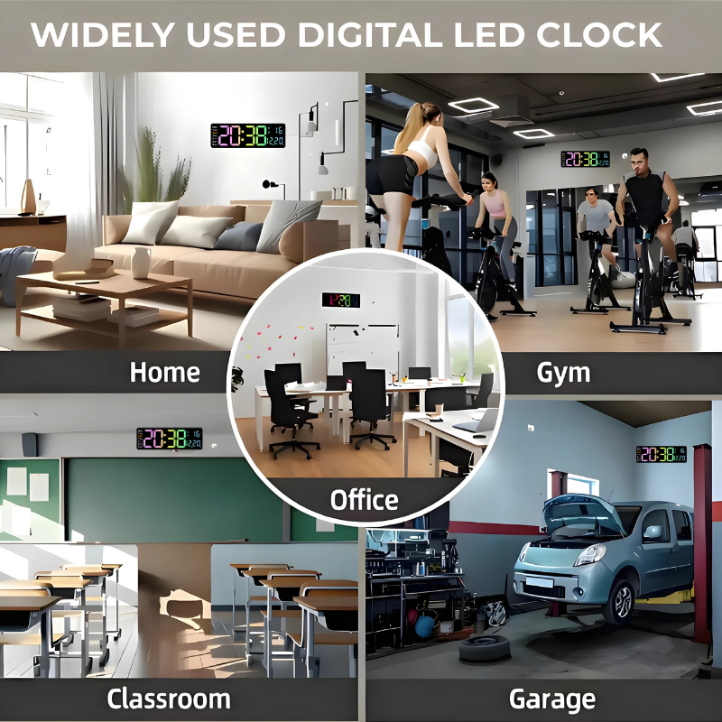 Globetrek° DigitalClock: Suuri LED-Ruutu Näyttö Digitaalinen Kello