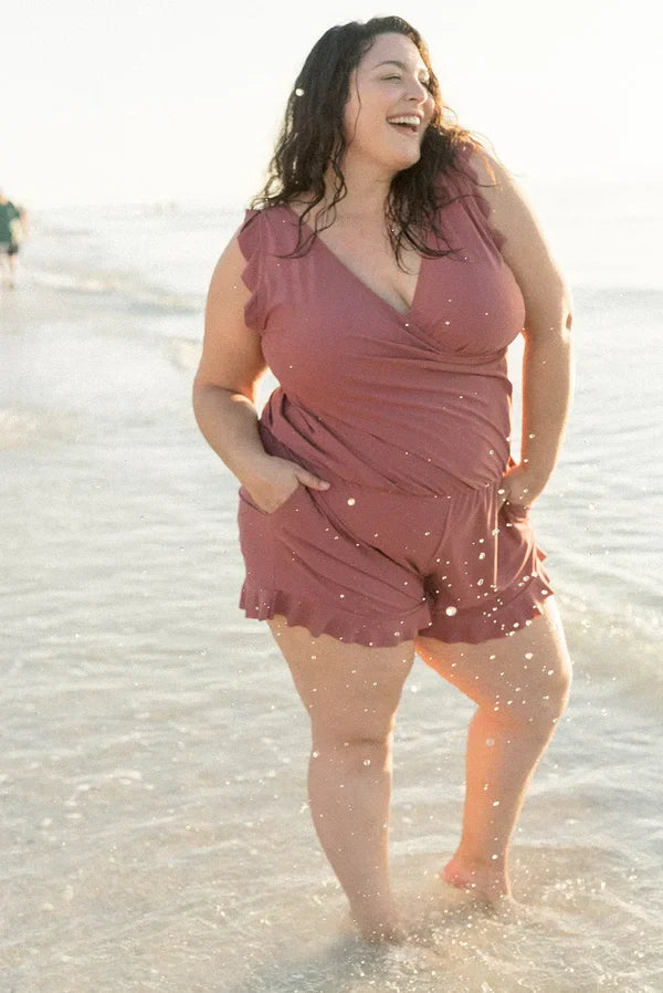 Icone™ SwimRomper: Uida Romper Kanssa Sisäänrakennettu Rintaliivit