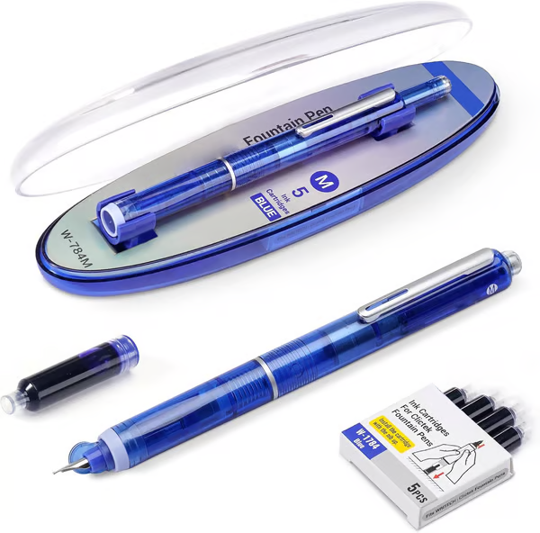 FountainPen - Sisäänvedettävä Ja Täytettävä Mustekynä Mustekaseteilla