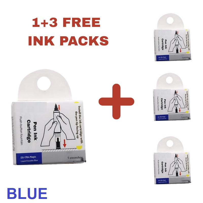 FountainPen - Sisäänvedettävä Ja Täytettävä Mustekynä Mustekaseteilla