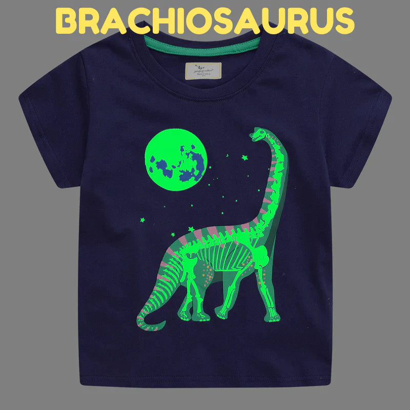 Icone™ DinoShirt: Lasten Pimeässä Hohtava Dinosaurus T-paita