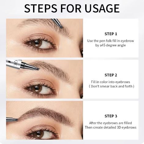 EyebrowPen 1+1 ILMAINEN: 3D Vedenkestävä Mikroblading Kulmakarvakyni