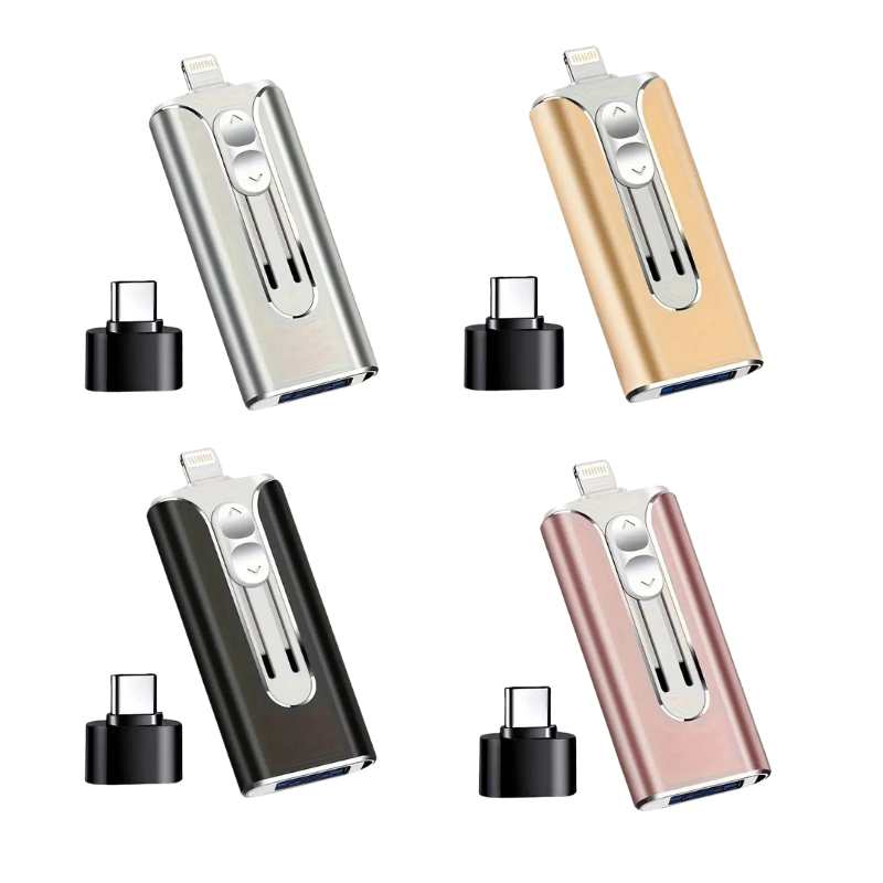 USBDrive - Kompakti Ja Kestävä Monilaitteinen 4‑In‑1 USB-Muistitikku