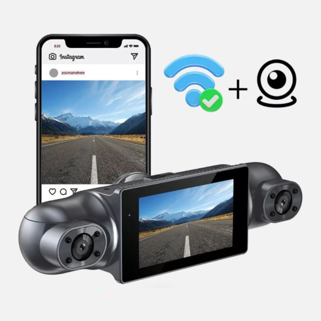 CarRecorder - Teräväpiirto 4 Kamerakulmaa Wifi-Autotallennin