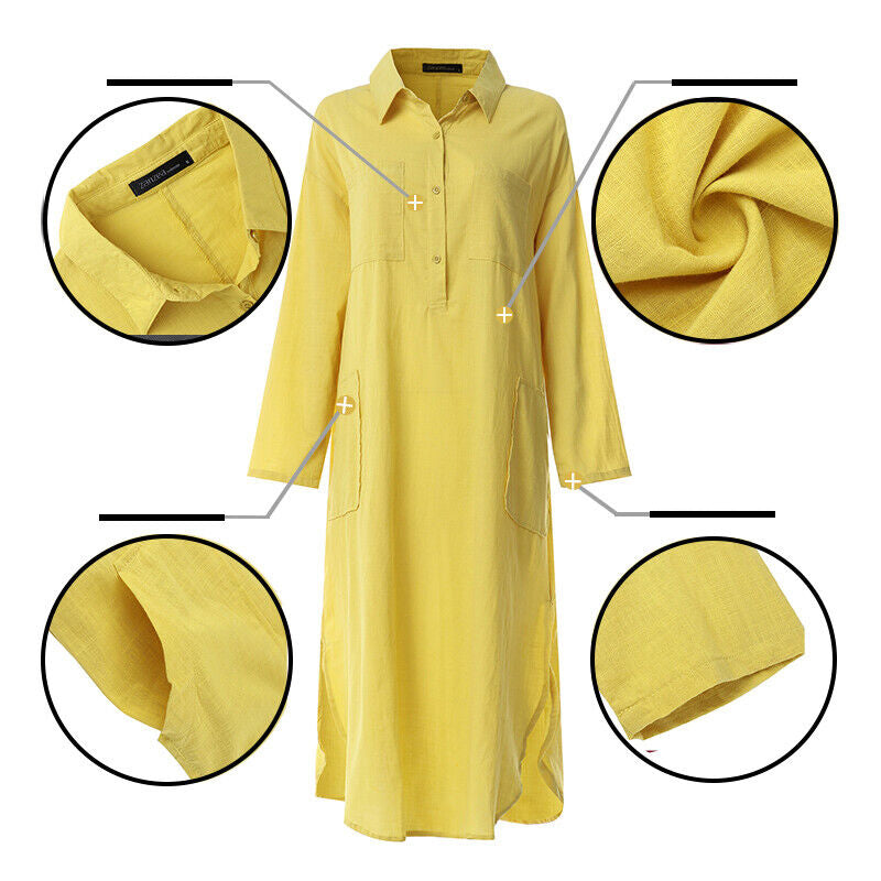 Icone™ ShirtDress: Virtaava Paita Sivuhalkiolla Mekko