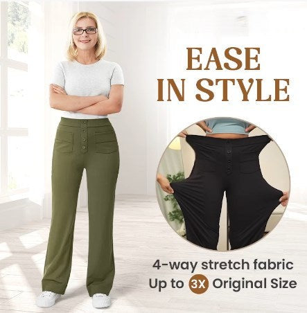 Icone™ FlexTrousers: Korkea Vyötäröinen Kaikki Päivä Mukavuus Joustava Housut