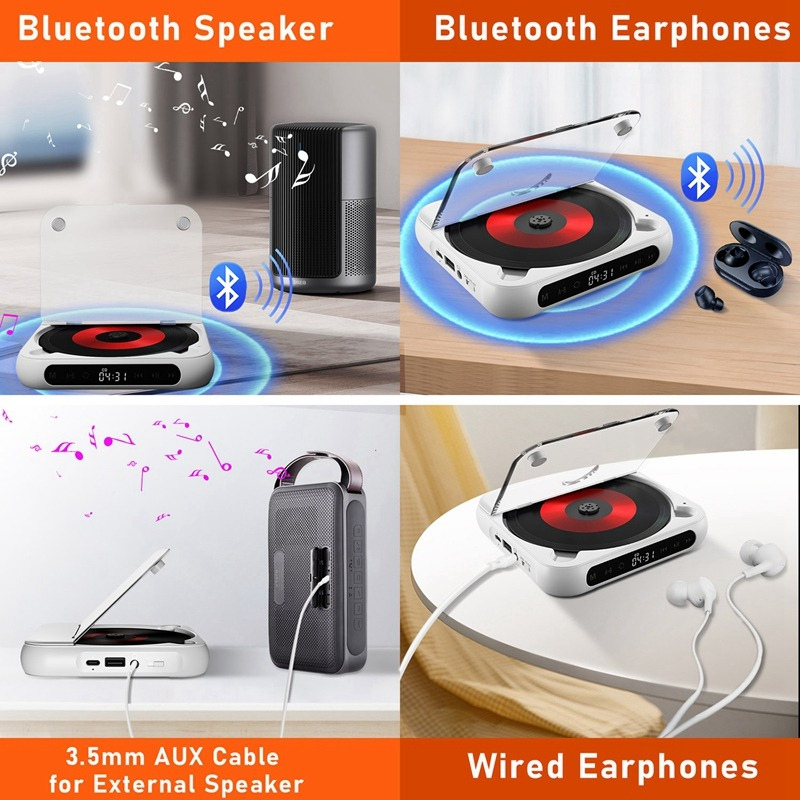 CDPlayer: Kannettava Bluetooth Ja Langallinen CD-Soitin